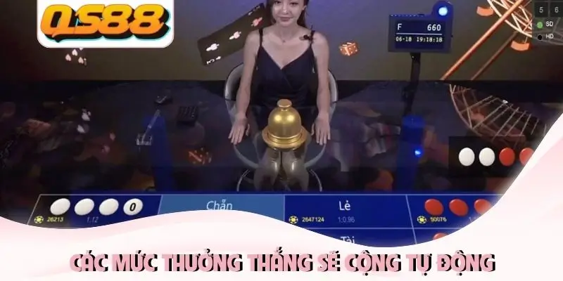 Các mức thưởng thắng sẽ cộng tự động
